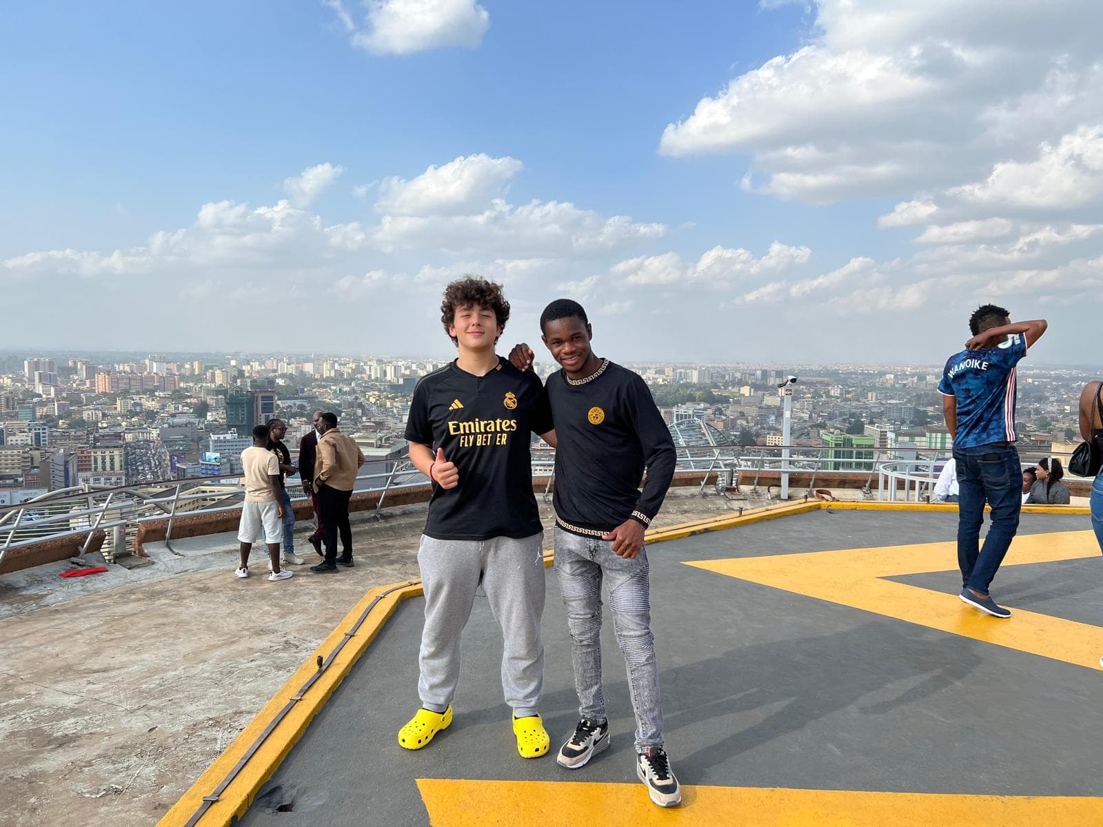 Volunteers joining hands together